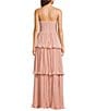 Lulus Plisse Fortuna Tiered Sweetheart Neckline Cut Out Long Dress, Color:Light Pink - Image 2
