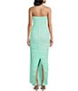 Lulus Prism Ruched Square Neck Strapless Maxi Dress, Color:Mint - Image 2