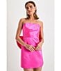 Lulus Satin Strapless Bow Mini Dress, Color:Hot Pink - Image 6