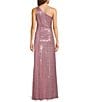 Lulus Sequin Fairhaven One Shoulder Long Dress, Color:Pink - Image 2