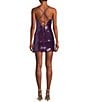Lulus Sequin Sleeveless Lace-Up Back Mini Dress, Color:Purple - Image 2
