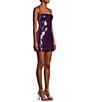 Lulus Sequin Sleeveless Lace-Up Back Mini Dress, Color:Purple - Image 3