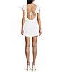 Lulus Sinclair Flutter Sleeve Satin Jacquard Mini Dress - Image 2