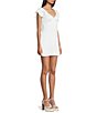 Lulus Sinclair Flutter Sleeve Satin Jacquard Mini Dress - Image 3