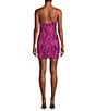 Lulus Textured Sequin Deep V-Neckline Bodycon Mini Dress, Color:Magenta - Image 2