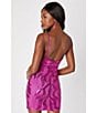 Lulus Textured Sequin Deep V-Neckline Bodycon Mini Dress, Color:Magenta - Image 6