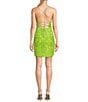 Lulus Textured Sequin Lace Up Mini Dress, Color:Green - Image 2