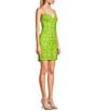 Lulus Textured Sequin Lace Up Mini Dress, Color:Green - Image 3