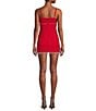 Lulus V-Neck Rhinestone Fringe Mini Dress, Color:Red - Image 2