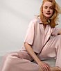 Lunya Washable Silk Collared Button Front Short Sleeve High Rise Pant Pajama Set - Image 6
