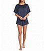 Lunya Washable Silk Short Sleeve Tee and Shorty Pajama Set - Image 1