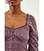Color:Purple - Image 3 - Lydia 3/4 Sleeve Corsetry Mini Dress
