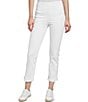 Lysse Boyfriend Cuffed Denim Leggings, Color:White - Image 1