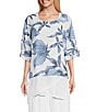 Color:White Combo - Image 1 - M Made In Italy 2 Piece Linen Tunic