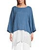 Color:Jeans - Image 1 - M Made In Italy 2 Piece Linen Tunic