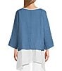 Color:Jeans - Image 2 - M Made In Italy 2 Piece Linen Tunic