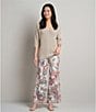 M Made in Italy Coordinating Linen Blend Floral Pull-On Wide Leg Pants - Image 5