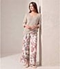 M Made in Italy Coordinating Linen Blend Floral Pull-On Wide Leg Pants - Image 6