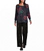M Made in Italy Coordinating Velvet Wide Leg Pull-On Pants - Image 3