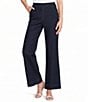 M Made in Italy Denim Decorative Sailor Button Flat Front Pull-On Pants - Image 1