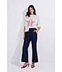 M Made in Italy Denim Decorative Sailor Button Flat Front Pull-On Pants - Image 5