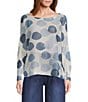 M Made in Italy Abstract Dot Print Long Sleeve Knit Top - Image 1