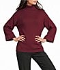 M Made in Italy Double Knit Turtle Neck 3/4 Sleeve Sweater Top - Image 1
