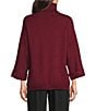 M Made in Italy Double Knit Turtle Neck 3/4 Sleeve Sweater Top - Image 2