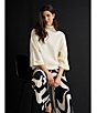 M Made in Italy Double Knit Turtle Neck 3/4 Sleeve Sweater Top - Image 5