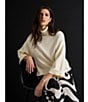 M Made in Italy Double Knit Turtle Neck 3/4 Sleeve Sweater Top - Image 6