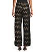 M Made in Italy Knit Foil Chevron Print Pull-On Pants - Image 2