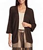 M Made in Italy Knit V-Neck Elbow Length Sleeve Open Front Cardigan - Image 1