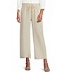 M Made In Italy Linen Straight Leg Drawstring Pants - Image 1