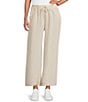 M Made In Italy Linen Straight Leg Drawstring Pants - Image 1