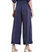Color:Navy - Image 2 - Pull-On Pleated Ankle Coordinating Wide Leg Pants