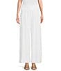 Color:White - Image 1 - Pull-On Pleated Ankle Coordinating Wide Leg Pants