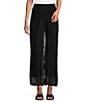 Color:Black - Image 1 - Silky Pull-On Wide Leg Pants