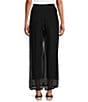 Color:Black - Image 2 - Silky Pull-On Wide Leg Pants