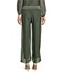 M Made in Italy Silky Wide Leg Pull-On Pants, Color:Khaki - Image 2