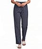 M Made in Italy Stretch Poplin Pin Stripe Pull-On Pants - Image 1