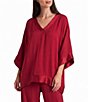 M Made in Italy Woven Crepe V-Neck 3/4 Sleeve Tunic - Image 1