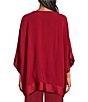 M Made in Italy Woven Crepe V-Neck 3/4 Sleeve Tunic - Image 2