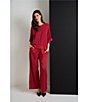 M Made in Italy Woven Crepe V-Neck 3/4 Sleeve Tunic - Image 4