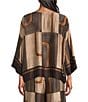 M Made in Italy Woven Geometric Print Crew Neck Long Sleeve Pullover Tunic - Image 2