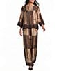 M Made in Italy Woven Geometric Print Crew Neck Long Sleeve Pullover Coordinating Tunic - Image 3