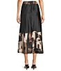 M Made in Italy Woven Satin Border Print A-Line Pleated Skirt - Image 2
