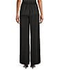 M Made in Italy Woven Satin High Rise Flat Front Wide Leg Pull On Pants - Image 2
