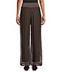 M Made in Italy Woven Silk Wide Leg Crop Length Pull On Pants - Image 2