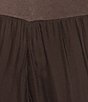 M Made in Italy Woven Silk Wide Leg Crop Length Pull On Pants - Image 4