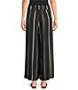 M Made in Italy Woven Stripe Wide Leg Crop Length Pull-On Coordinating Pants - Image 2